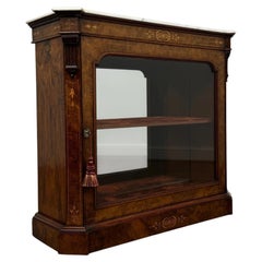 Fine 19th Century Antique Walnut Pier Cabinet with Marble Top