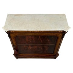 Fine 19th Century Antique Walnut Pier Cabinet with Marble Top