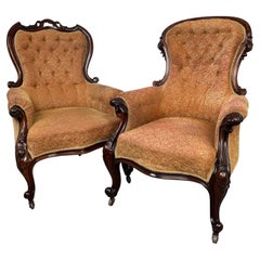 Ensemble de salon anglais ancien en acajou du XIXe siècle, composé de trois pièces