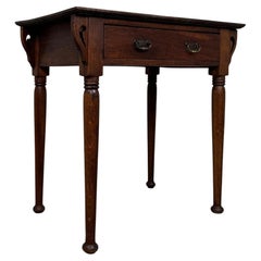 Early 20th Century Antique English Art Nouveau Oak Side Table