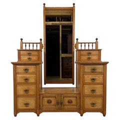Fine 19th Century English Oak Dressing Chest by T. Simpson & Sons