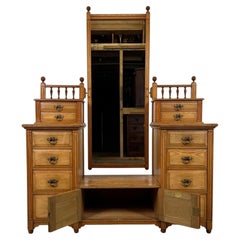 Fine 19th Century English Oak Dressing Chest by T. Simpson & Sons