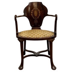 Fine Early 20th C English Mahogany Armchair in the Manner of Cornelius V. Smith