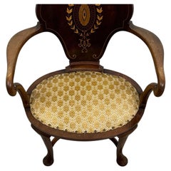 Fine Early 20th C English Mahogany Armchair in the Manner of Cornelius V. Smith