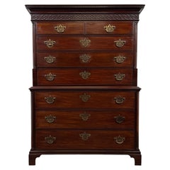 Exceptional 18th Century Georgian English Chippendale Mahogany Chest on Chest