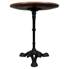 Vintage 20th Century Cast Iron Side Table with Oak Top