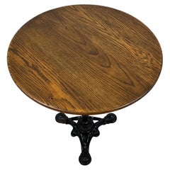 Vintage 20th Century Cast Iron Side Table with Oak Top