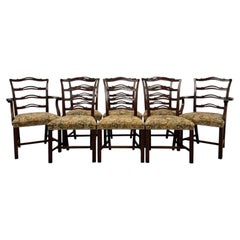 Fine 19th Century Antique English Mahogany Set of Eight Dining Chairs