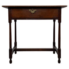 Fine 18th Century Antique English Oak Side Table