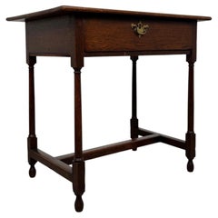 Fine 18th Century Antique English Oak Side Table