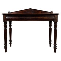 Fine 19th Century English Antique Oak Side Table with Gallery Back