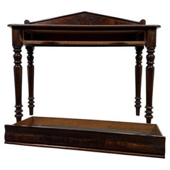 Fine 19th Century English Antique Oak Side Table with Gallery Back
