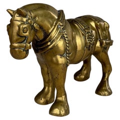 Fine 19th Century Antique English Brass Sculpture of a Horse