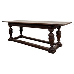 Fine 18th Century Antique English Oak Plank-Top Dining Table