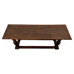 Fine 18th Century Antique English Oak Plank-Top Dining Table