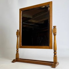 Fine 20th Century English Oak Dressing Table Mirror