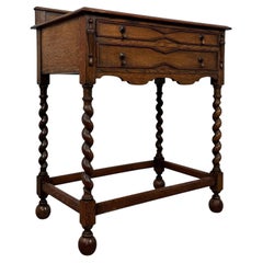 Fine Early 20th Century Antique English Jacobean Revival Oak Side Table