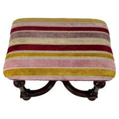 Fine 19th Century Antique English William and Mary Style Mahogany Stool
