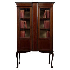 Fine Early 20th Century Antique English Mahogany Glazed Display Cabinet