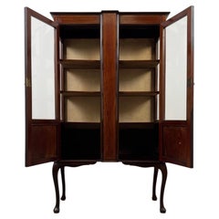 Fine Early 20th Century Antique English Mahogany Glazed Display Cabinet
