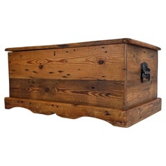 Vintage 20th Century Antique English Large Pine Storage Chest