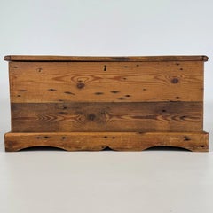 Vintage 20th Century Antique English Large Pine Storage Chest