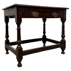 Fine 18th Century Antique English Oak Side Table