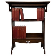 Fine Early 20th Century Antique English Arts and Crafts Oak Side Table Bookcase