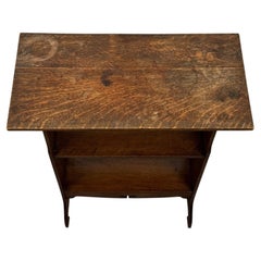 Fine Early 20th Century Antique English Arts and Crafts Oak Side Table Bookcase