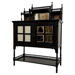 Fine 19th Century Antique English Ebonised Aesthetic Movement Cabinet