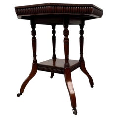 Fine Early 20th Century Antique English Octagonal Mahogany Side Table