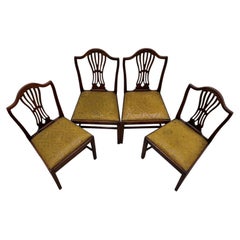 Fine 18th Century Antique English Set of Four Mahogany Dining Chairs