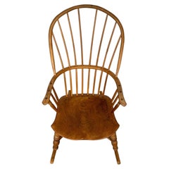 Fine Early 20th Century Antique English Ash Spindle-Back Rocking Chair