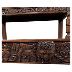 Fine 19th Century Antique English Carved Oak Buffet Sideboard