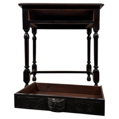 Fine Early 20th Century Antique English Carved Oak Side Table
