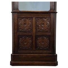 Fine Early 20th Century Antique English Carved Oak Corner Cabinet