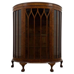 Fine Early 20th Century Antique English Demi-Lune Mahogany Display Cabinet