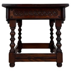 Fine Early 20th Century Antique English Small Oak Side Table