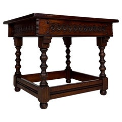 Fine Early 20th Century Antique English Small Oak Side Table