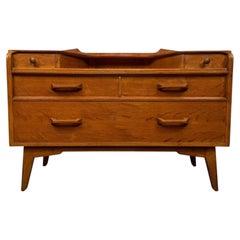 Commode basse vintage du XXe siècle, en chêne doré, de style anglais