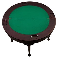 Raffinato tavolo da gioco antico inglese in mogano del XVIII secolo, a forma di mezzaluna