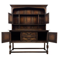 Fine Early 20th Century Antique English Jacobean Revival Oak Dresser