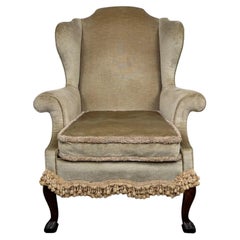 Fine Early 20th Century Antique English Mahogany Wingback Armchair