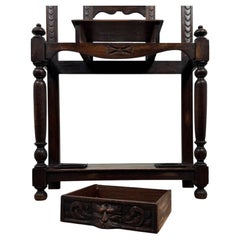 Fine 19th Century Antique English Carved Oak Green Man Hall Stand