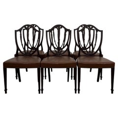 Fine 18th Century Antique English Set of Six Mahogany Dining Chairs