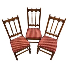 Vintage 20th Century English Ercol Set of Six Oak Dining Chairs