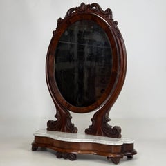 Fine 19th Century Antique English Marble-Top Dressing Mirror