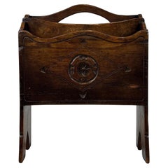 Fine Early 20th Century Antique English Oak Magazine Rack