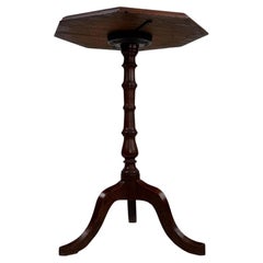 Fine 19th Century Antique English Octagonal Mahogany Tripod Side Table