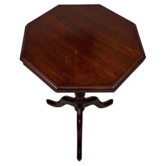 Fine 19th Century Antique English Octagonal Mahogany Tripod Side Table